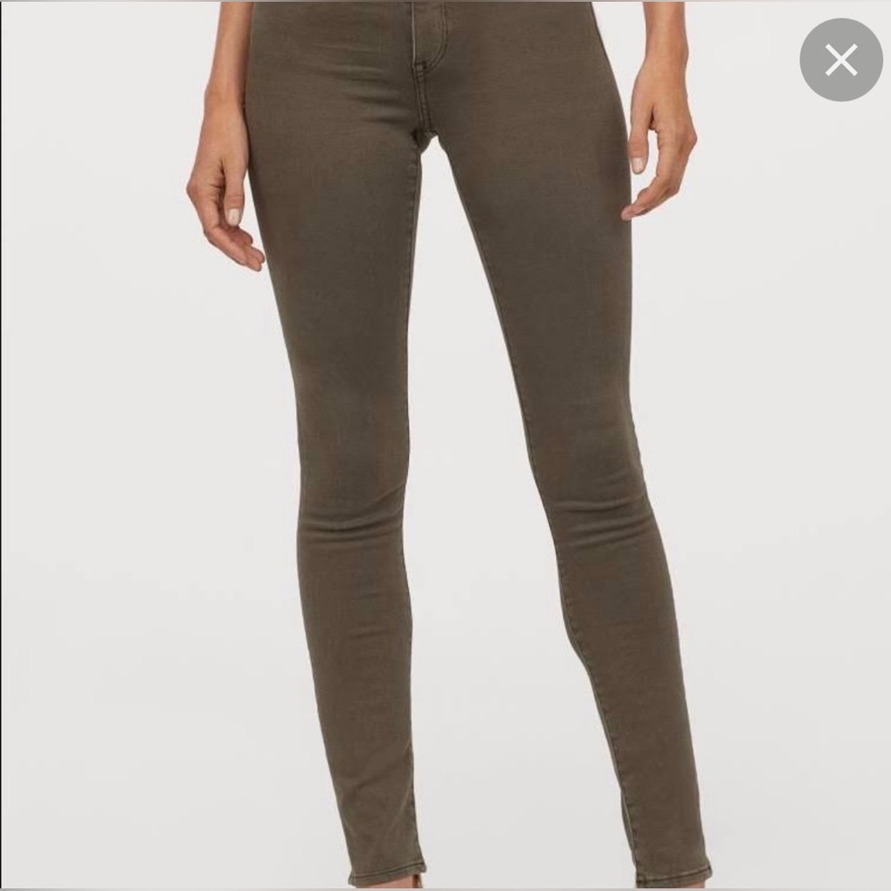 ! 2 for 25 ! H&M ARMY GREEN SKINNY JEANS US4